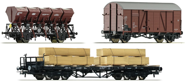 Roco 76167 - German 3 Piece Freight Car Set Höllental #2 of the DB