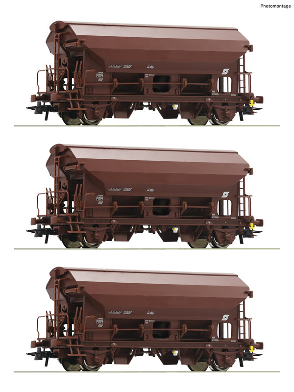 Roco 76180 - 3 piece set: Swing roof wagons