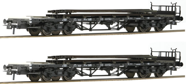 Roco 76194 - 2pc Stake Car Set with Rail Loads