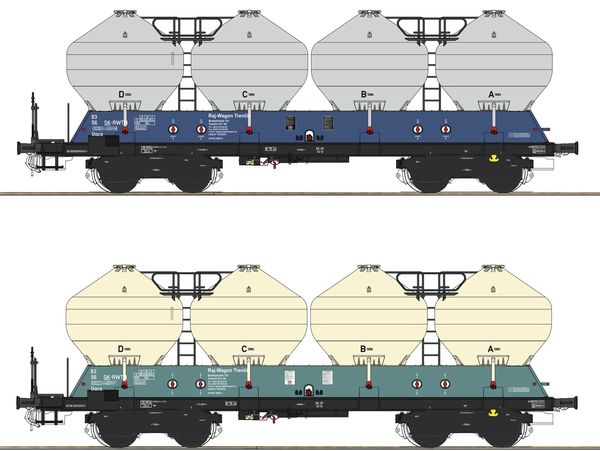 Roco 77003 - 2 piece set: Silo wagons, ZSSK