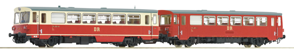 Roco 7710013 - German Diesel railcar 174 001-8 with trailer of the DR (DCC Sound Decoder)