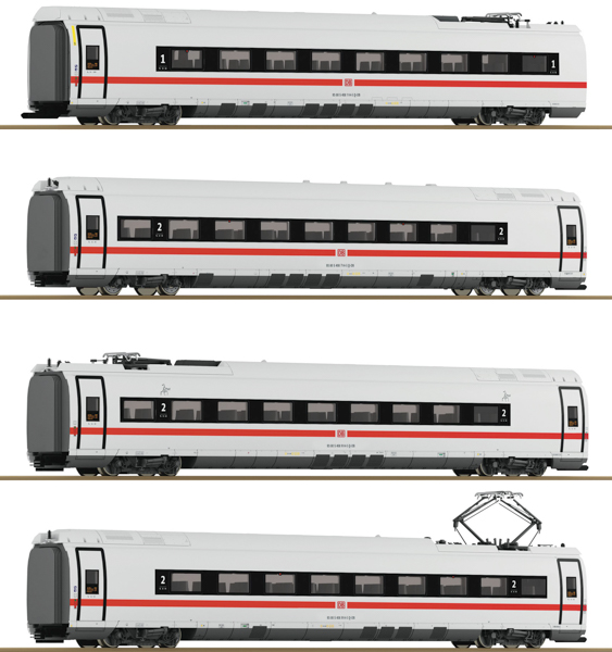 Roco 7710018 - German 4 piece set: Intermediate coaches ICE 3neo (class 408) of the DB AG (DCC Sound Decoder)