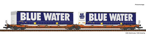 Roco 77387 - Articulated double pocket wagon T3000e + Blue Water
