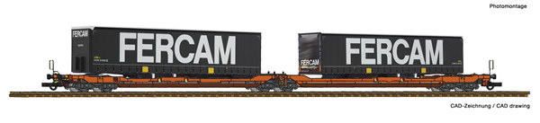Roco 77394 - Articulated double pocket wagon T3000e + Fercam