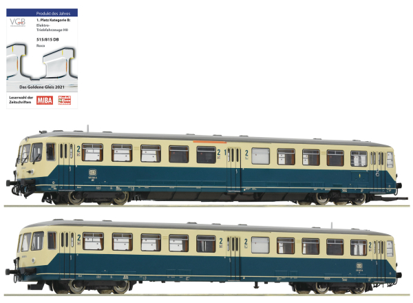 Roco 78083 - German Accumulator Railcar Class 515 and control cab car of the DB (Sound Decoder)