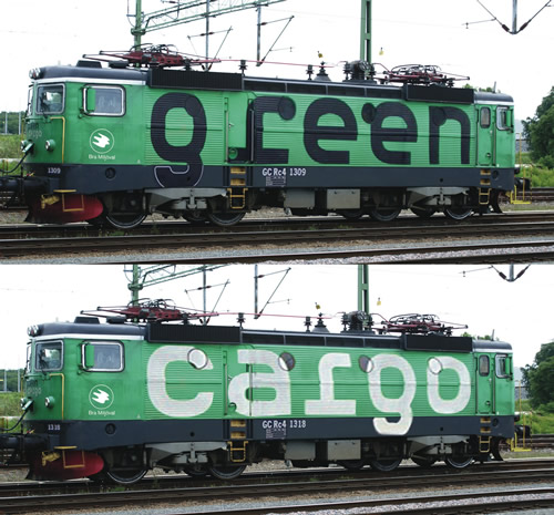 Roco 79457 - Swedish 2pc Electric Locomotive  Set Rc4, Green Cargo of the SJ (Sound Decoder)