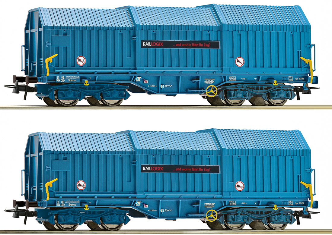 Roco 67135 - 2pc Telescopic Hood Wagon Set, RAILLOGIX