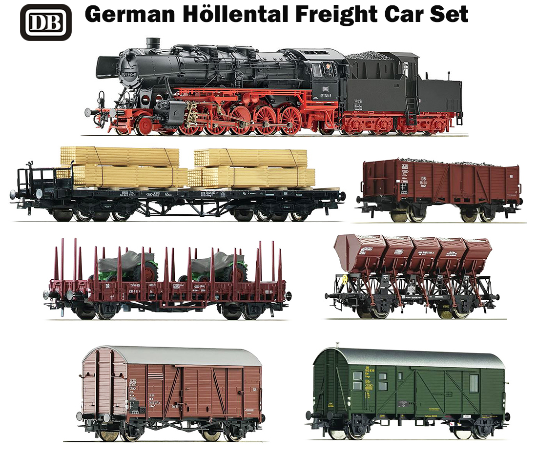 roco 72143-1 - German Deutsche Bundesbahn Era III & IV Freight Car Set
