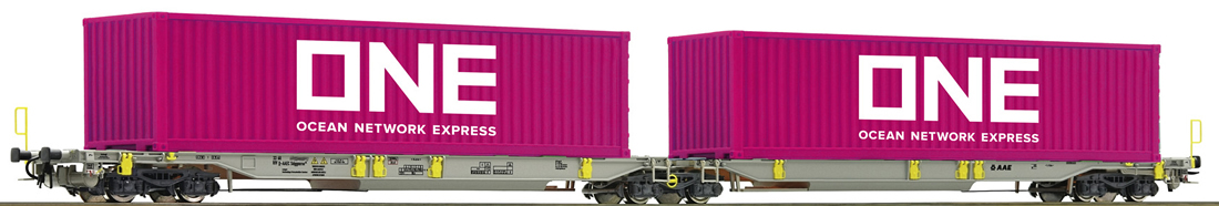 市場Roco 76426 Articulated double pocket wagon AAE Ep.Ⅵ 欧州型 コンテナ container ONE 外国車輌