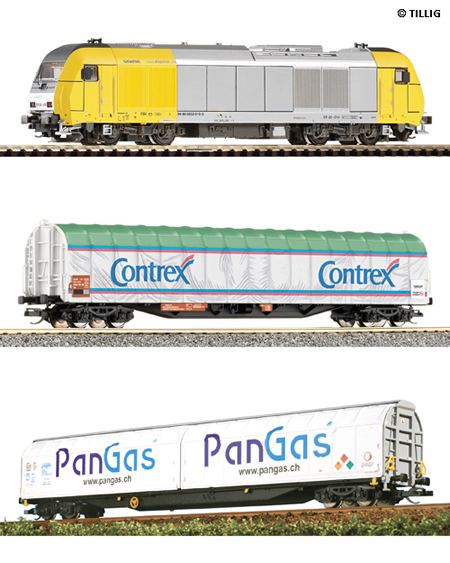 Tillig 01423 - Freight train set with TT-bedding-track oval 