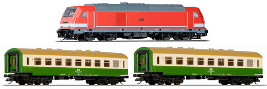 Tillig 01436 - German Starter Set with Diesel Locomotive & Passenger Cars of the DR