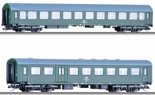 Tillig 01660 - 2pc Passenger Coach Set of the DR