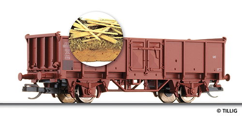 Tillig 17246 - 2-axle Gondola loaded w. Wood Scraps