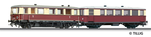 Tillig 74193 - Railbus class CvT 135 with trailer car CPost v-36