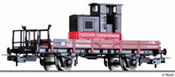 Gondola car Xu, loaded with light railway diesel locomotive Kö 0409