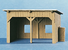 Open wooden shed