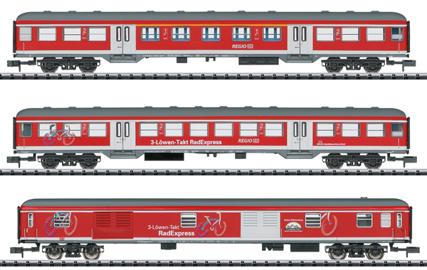 Trix 15884 - German DB-AG Bicycle Express Passenger Car Set