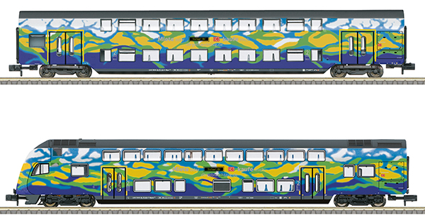 Trix 18299 -  2pc Passenger Coach Set 2 “Tourism Train” Bi-Level Cars