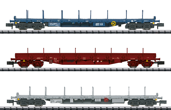 Trix 18723 - Belgian Flat Car Set (3) of the SNCB