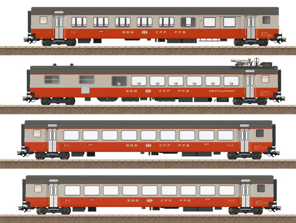 Trix 23690 - Swiss 4pc Express Passenger Car Set