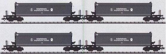 Trix 24008 - Set Of 4 Arbeitskreis Float Pipe Container Cars
