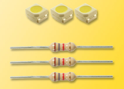 Viessmann 3556 - LED white, L 2,9 x W 3,5 mm, incl. resistors,3 pieces