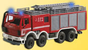 H0 Fire engine with 3 blue lights