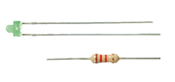 LED green Ø 1,8 mm, incl. resistors, 3 pieces