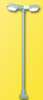 H0 Street light modern, double,with plug-in socket, 2 LEDs white