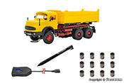 8003 H0 CarMotion starter set, MB round bonnet 3-axle dump truck, yellow