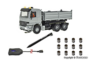 8004 H0 CarMotion starter set, MB ACTROS dump truck with rotating flashing lights, silver