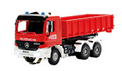 H0 Fire brigade MB ACTROS 3-axle with roll-off container and rotating flashing lights, basic