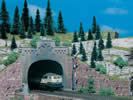 Tunnel portal with top, double track, 2 pcs.