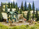 BBQ area with shed